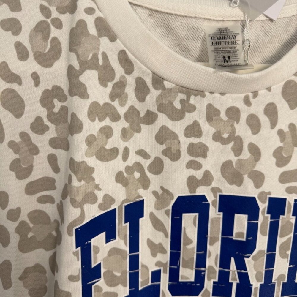 NWT GAMEDAY COUTURE FLORIDA GATORS CHEETAH PRINT CREW NECK SWEATSHIRT | MEDIUM - Picture 2 of 4